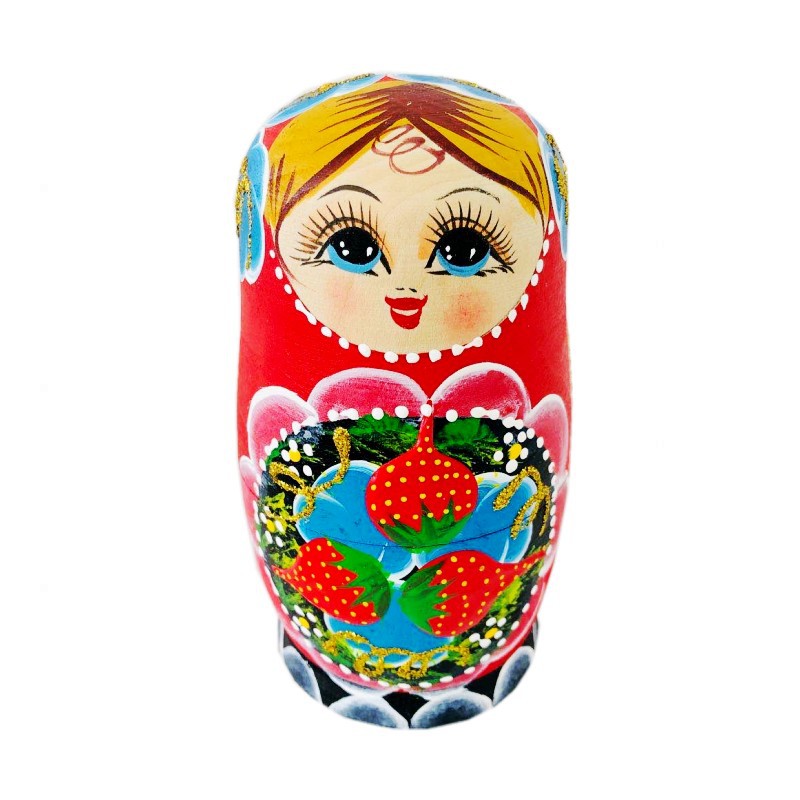 洋品多俄罗斯工艺套娃可爱彩色五层套娃115厘米益智类工艺摆件