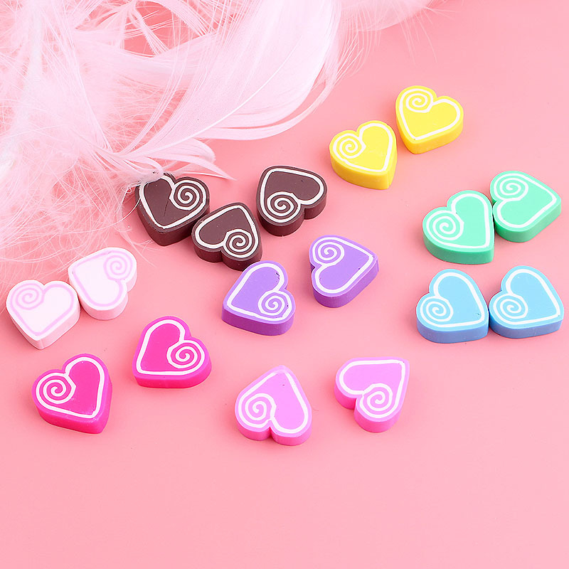 卡通可爱软陶爱心桃心 少女心棉花糖卷耳饰发夹手机壳手工diy配件