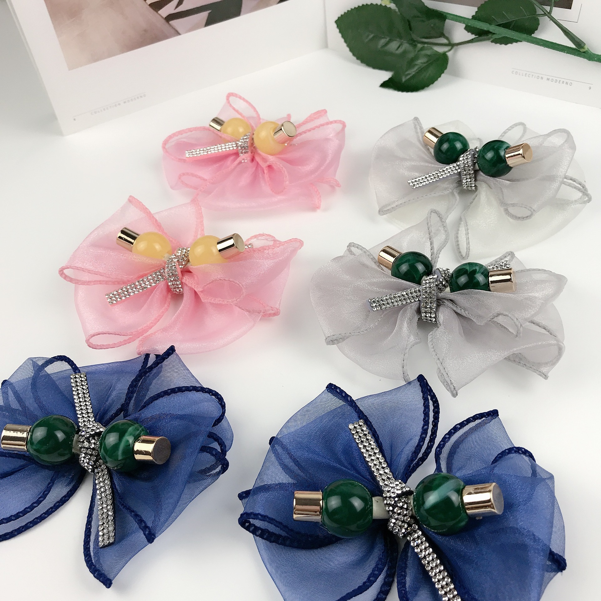 新款日系花朵网纱蝴蝶结鞋花 手工diy发饰饰品配件鞋辅料厂家直销