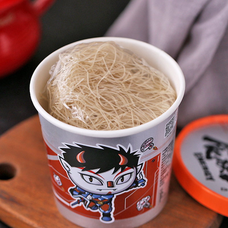 食族人网红锡纸花甲粉6桶装海鲜粉丝重庆红薯粉条金针菇粉丝速食