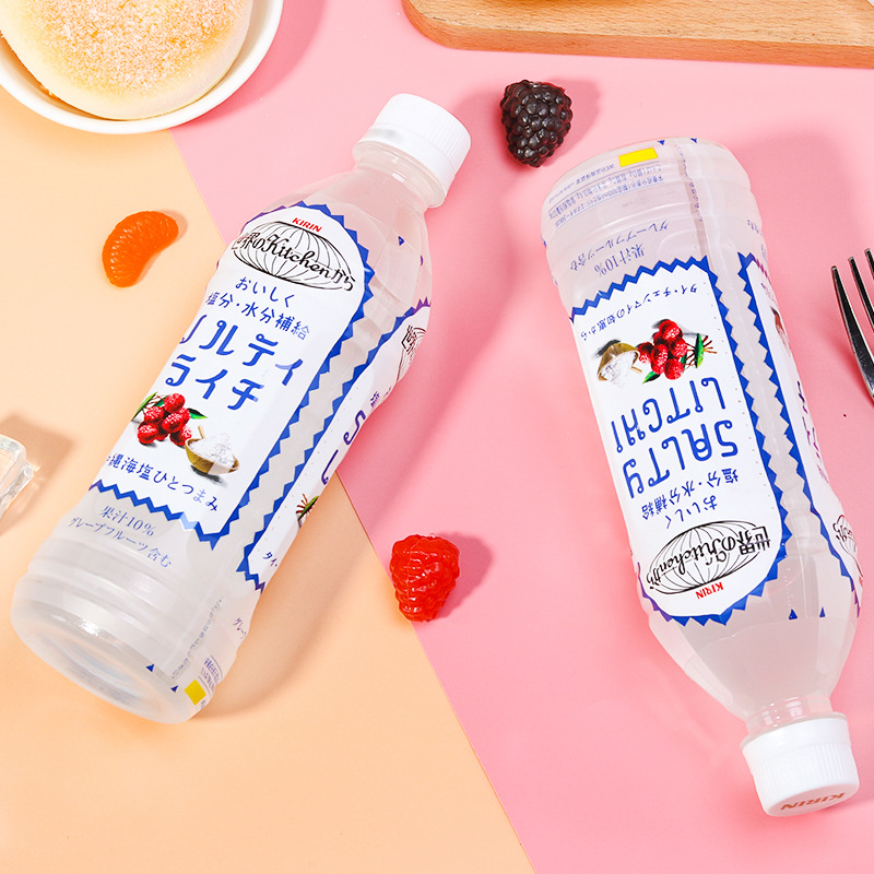 日本进口麒麟kirin海盐荔枝味复合果汁饮料夏日清凉饮料500ml批发