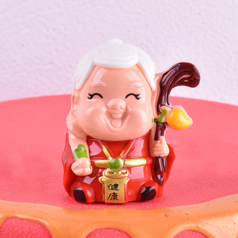 祝寿蛋糕装饰寿公寿婆摆件烘培生日烘培装饰塑料老爷爷奶奶插牌