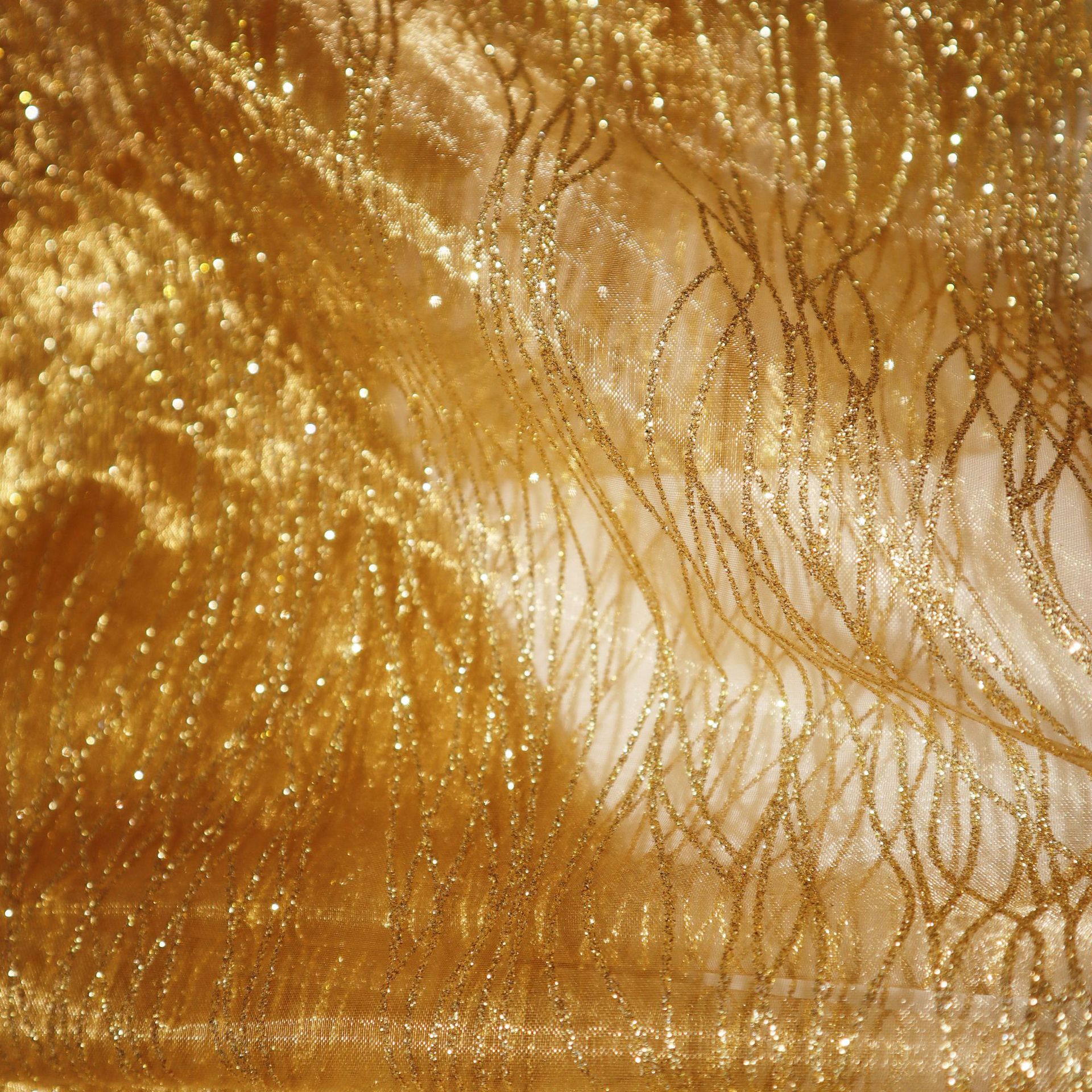 30梭透明欧根纱 绿色纱底 印金面料 礼品工艺品面料 包装材料面料