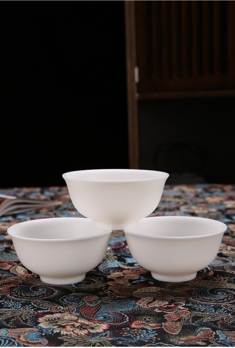 玉纯白系列高端羊脂玉白瓷餐具礼盒陶瓷碗套装