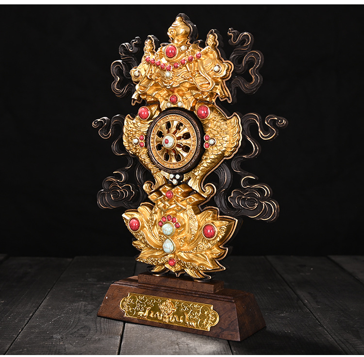 纯铜八吉祥摆件密宗藏传吉祥八宝供佛家用尼泊尔八瑞物组合摆设