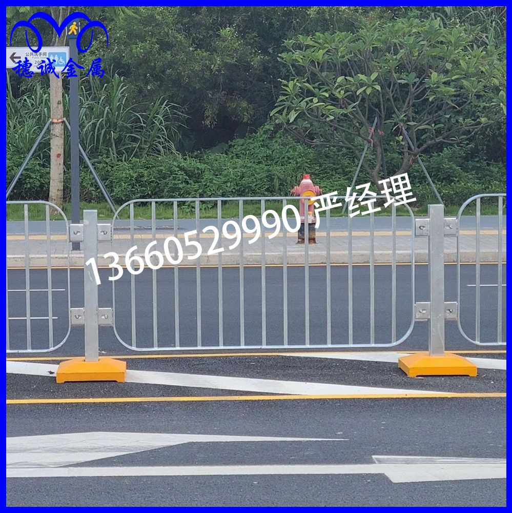 深圳东莞安全防护隔离灰色镀锌港式护栏 人行通道市政防护隔离栏