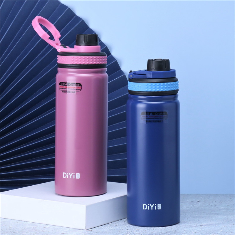 帝怡动感运动户外直饮保温杯双层304不锈钢便携提手大容量水杯子