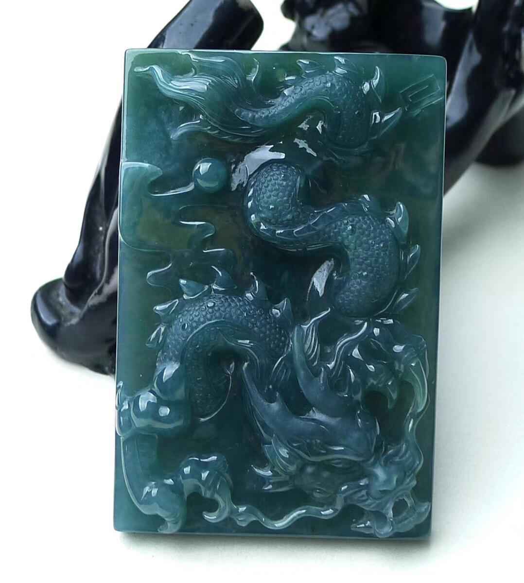 厂家直销蓝水翡翠大龙牌 a货翡翠霸气雕刻龙牌 雕工精湛 生龙活虎