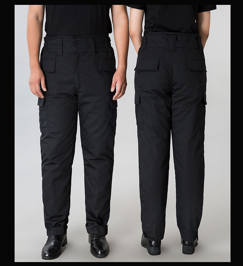 冬季保安裤作训裤黑色男加厚保安棉裤耐磨活里活面战术裤作战裤