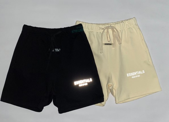 嘻哈fear of god主线 essentials 复线反光字母刺绣印花休闲短裤