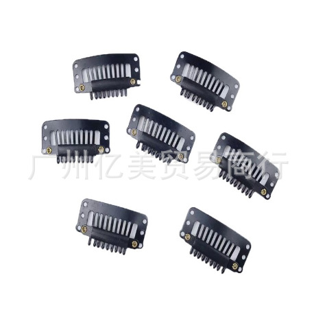 黑色喷漆3.2公分九齿水滴假发卡子BB夹子接发头饰配件 厂家直销