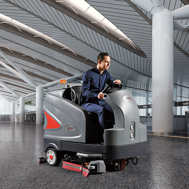 机场酒店全自动洗地机物业保洁电动刷地机医院多功能驾驶式洗地车