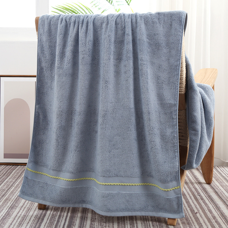 Bath Towel Bamboo Fiber Bath Towel Thickened 500G No Wadding Better than Pure Cotton Soft Absorbent Infant Gift