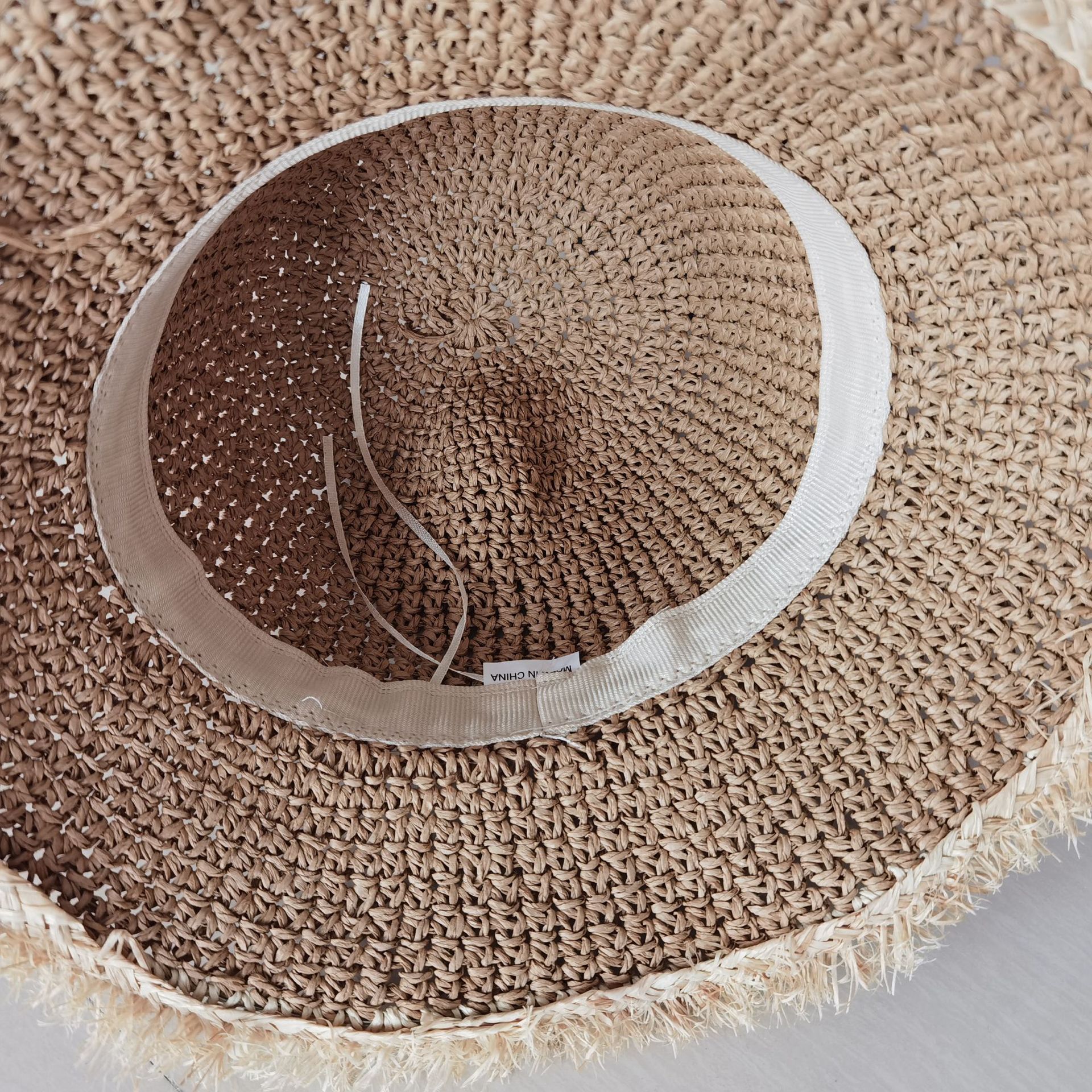 2020韩版手工编织草帽女拉菲草毛边遮阳海滩防晒帽可折叠帽子