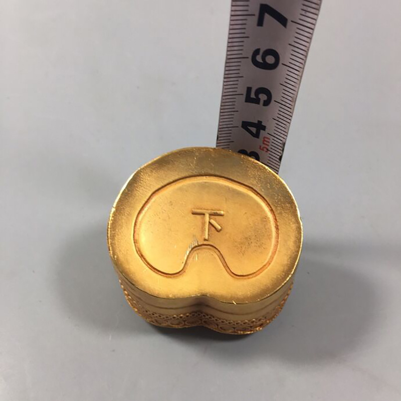 仿古镀金工艺金元宝马蹄金锭下摆件古玩杂项元宝摆件收藏工艺品