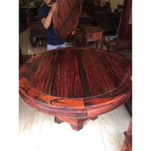 老挝大红酸枝交趾黄檀全实木中式圆餐桌配十把官帽椅组合红木家具