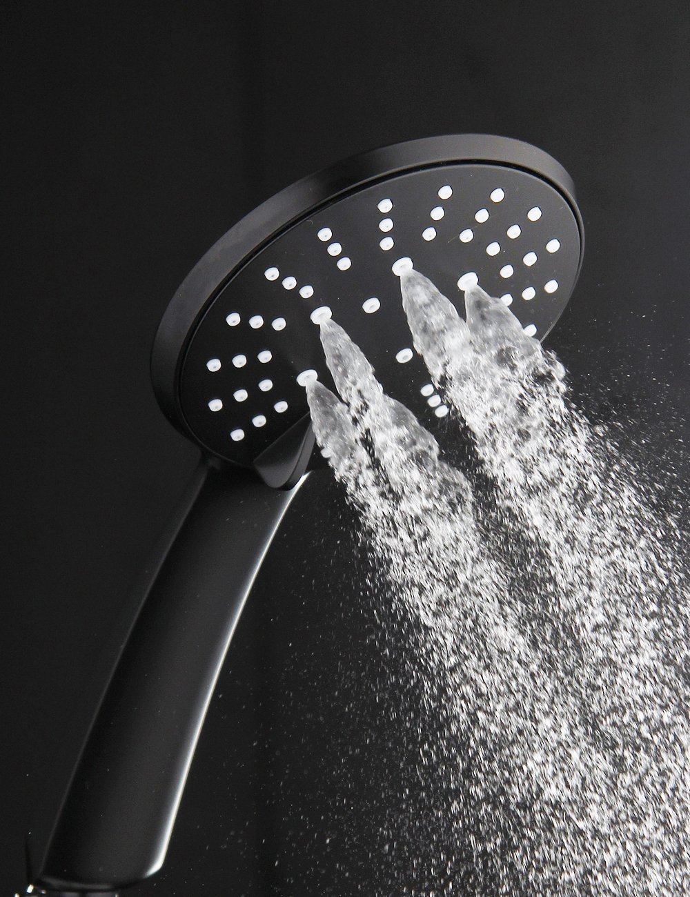外贸黑色淋浴花洒 喷漆亚黑色磨砂喷雾按摩节水增压手持花洒喷头