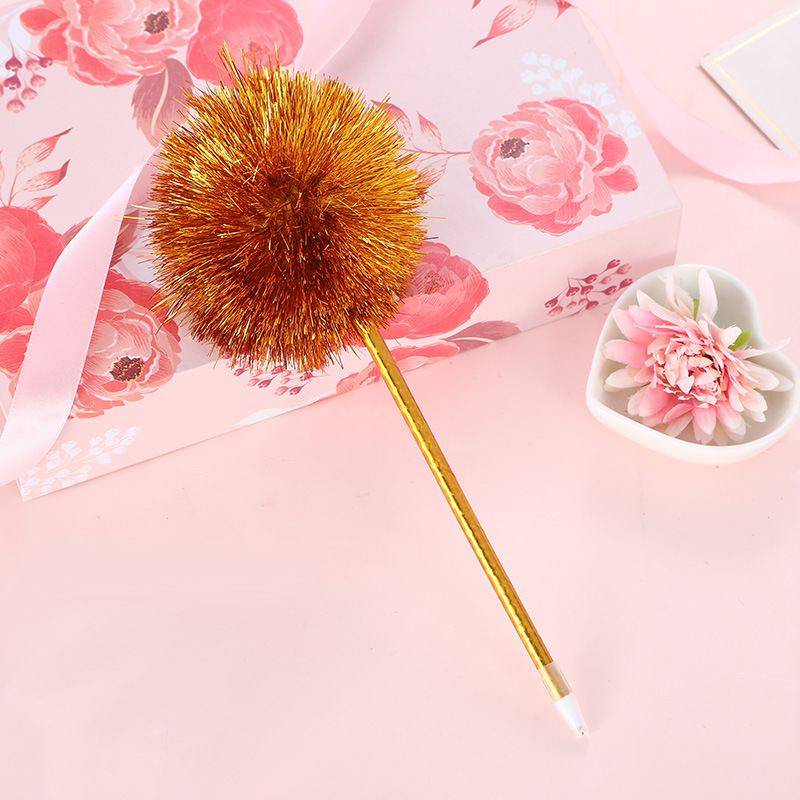 Factory Direct Sales Creative Cute Ball Ball Pen Korean Girly Student Writing Promotion Craft Pen Wholesale