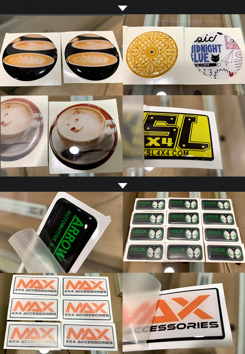 环保透明不干胶logo定制标签标牌水晶环氧树脂滴胶贴纸