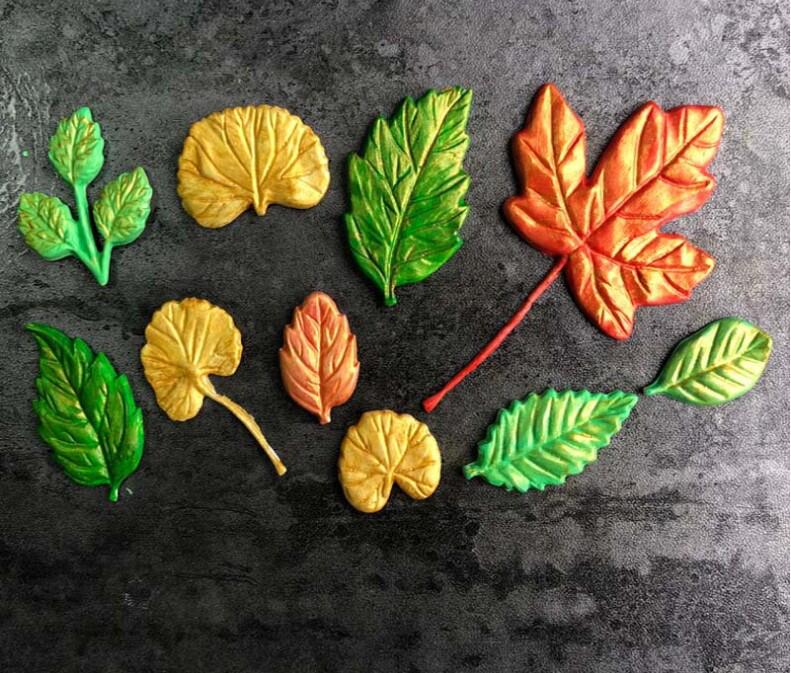 新款树叶枫叶银杏叶液态硅胶模具 翻糖软陶滴胶黏土造型叶子工具