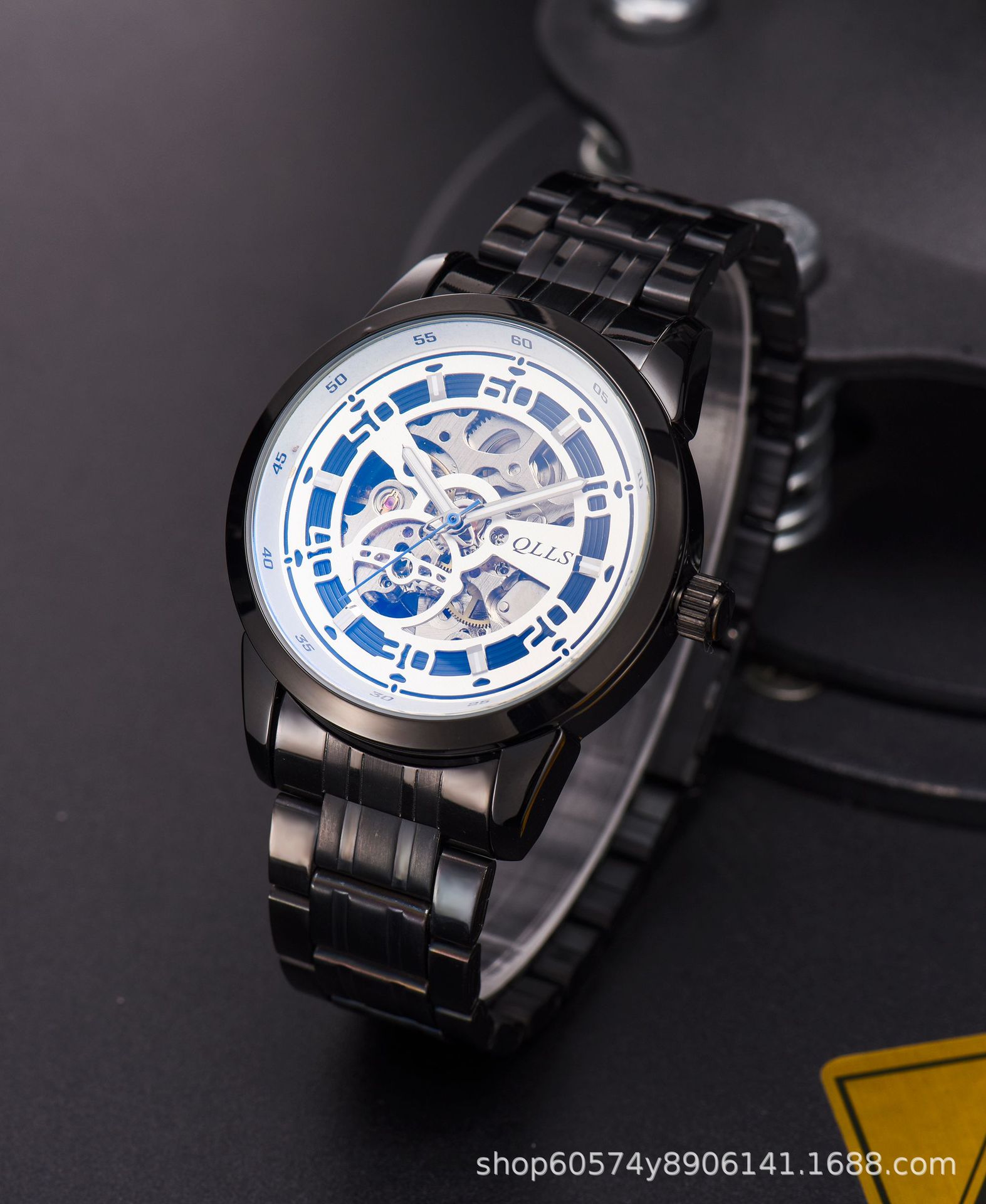 奇洛时qlls男士手表商务休闲全自动机械表镂空夜光手表男厂家批发