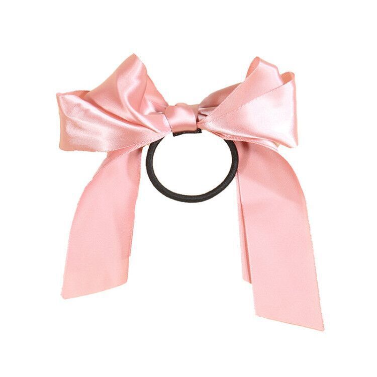 蝴蝶结头绳可爱双层绸缎发圈 长飘带扎头发马尾橡皮筋发饰头饰品