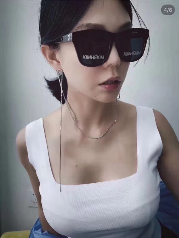 2021网红同款太阳眼镜kimhekim字母镜片个性潮流旅游街拍墨镜批发