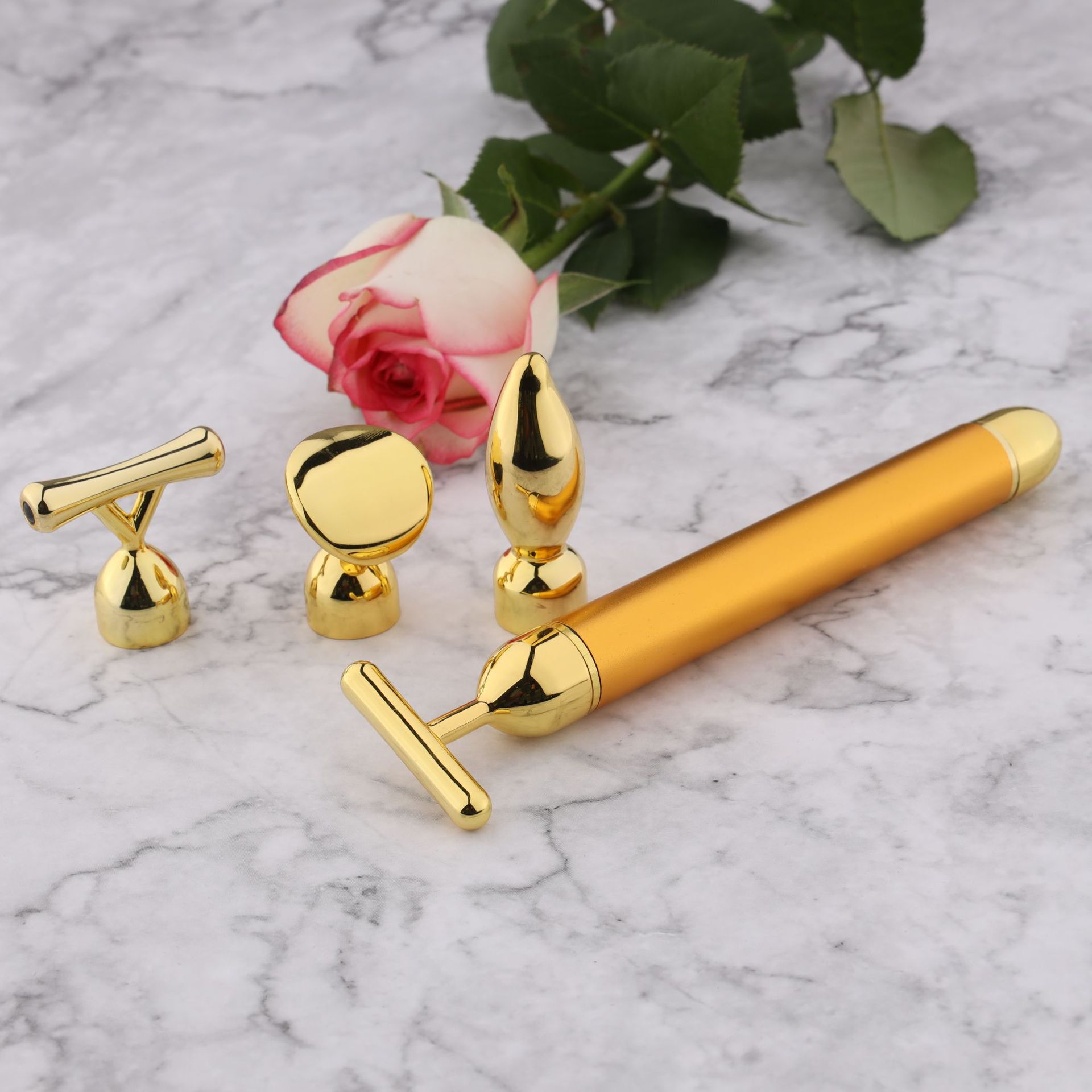 现货24k黄金棒四合一黄金棒电动瘦脸仪美容棒瘦脸工具提拉紧致仪