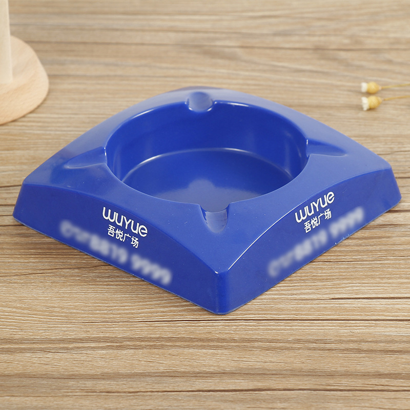 创意家用烟灰缸批发办公室酒吧密胺烟灰缸广告塑料烟灰缸定制logo