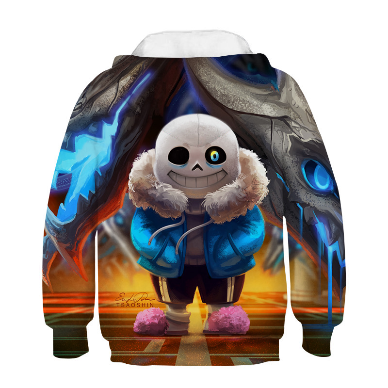 新品传说天下undertale sans连帽衫儿童卡通3d印花卫衣连帽运动衫