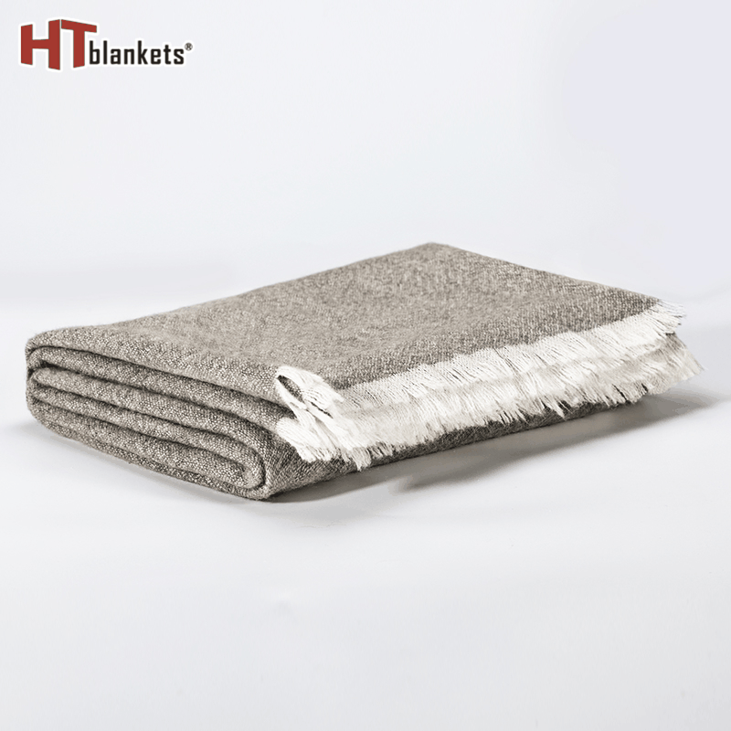 Tassel Knitted Sofa Blanket Nordic Style Gray Air Conditioning Blanket Office Air Conditioner Nap Blanket