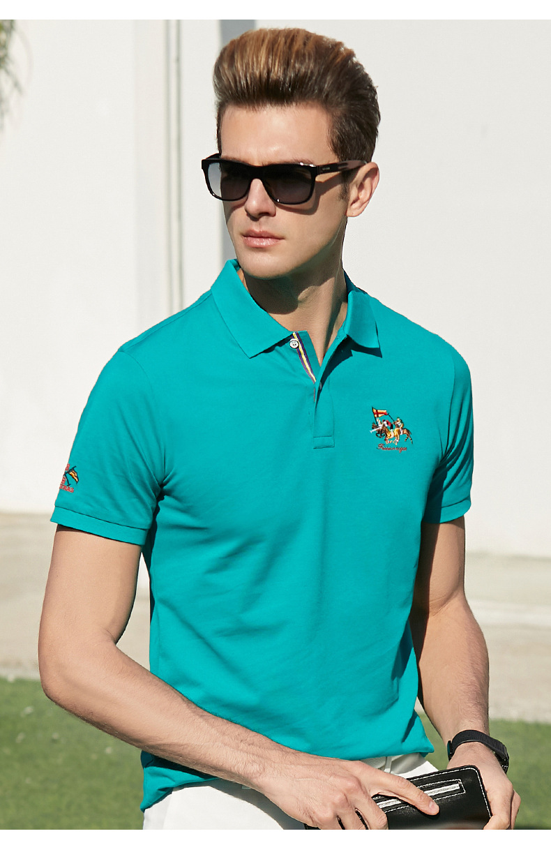 太子龙短袖polo衫男夏季新款商务休闲翻领t恤男韩版潮流刺绣上衣mlt