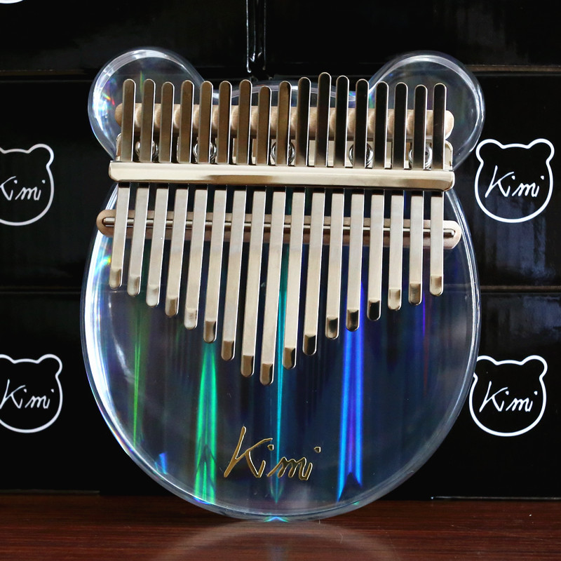 kimi彩虹水晶拇指琴 17音透明卡林巴 亚克力板式kalimba小熊