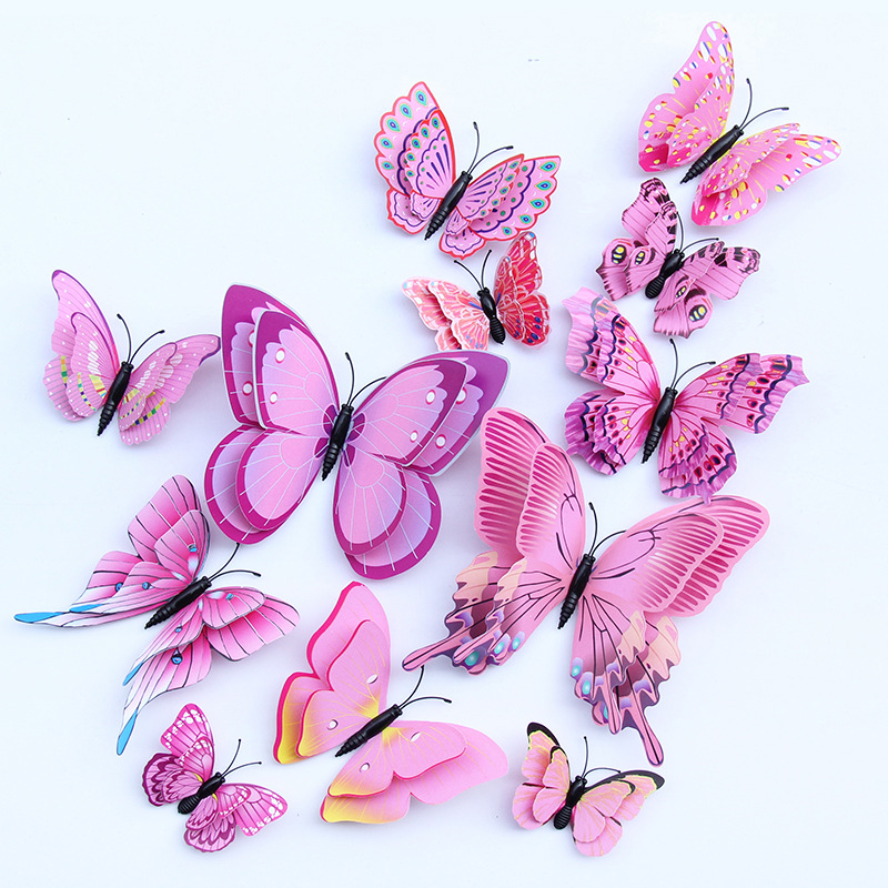 One Piece Dropshipping 3D Double-Layer Butterfly Kindergarten Children's Room Decoration Simulation Butterfly Creative Home Guest