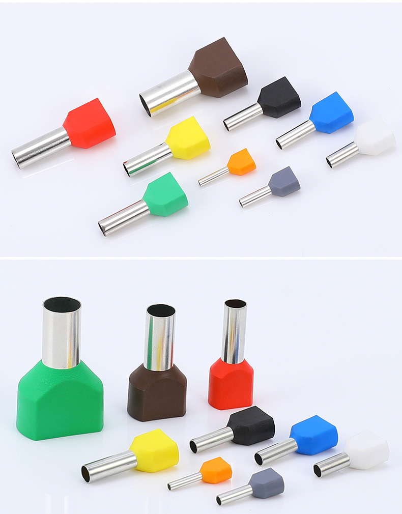 ve7508管型预绝缘冷压端子 欧式针形管形接线端头插针 e7508