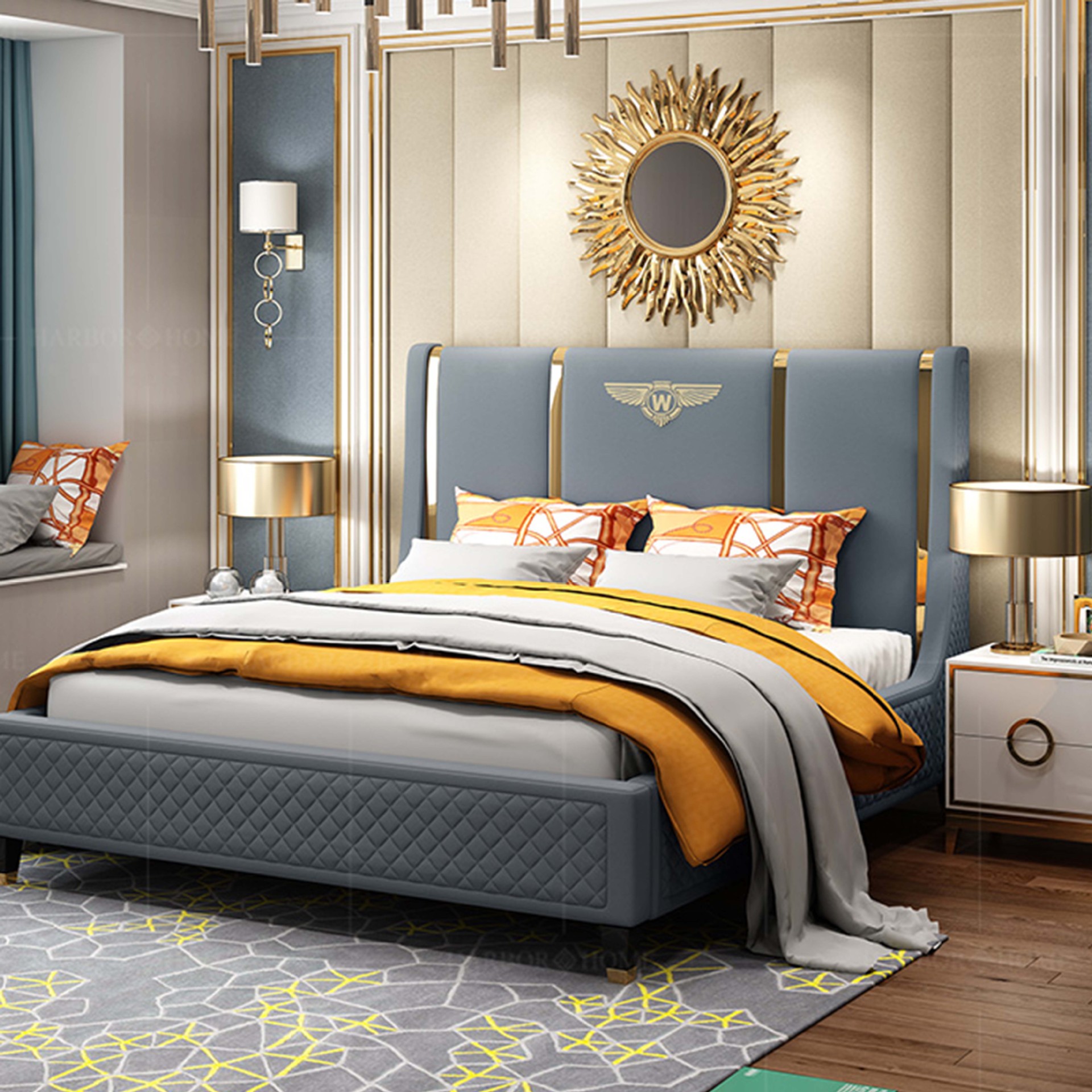 顾家轻奢床双人婚床1.8米皮床网红床情侣大床1.5米成人意式极简床