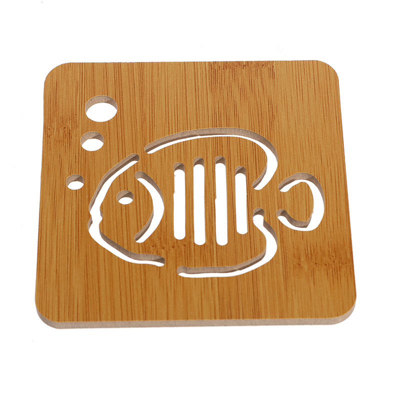 Home Wooden Cartoon Insulation Mat Table Mat Non-Slip Pot Mat Creative Cute Mat Tea Cup Mat Bowl Mat Coaster