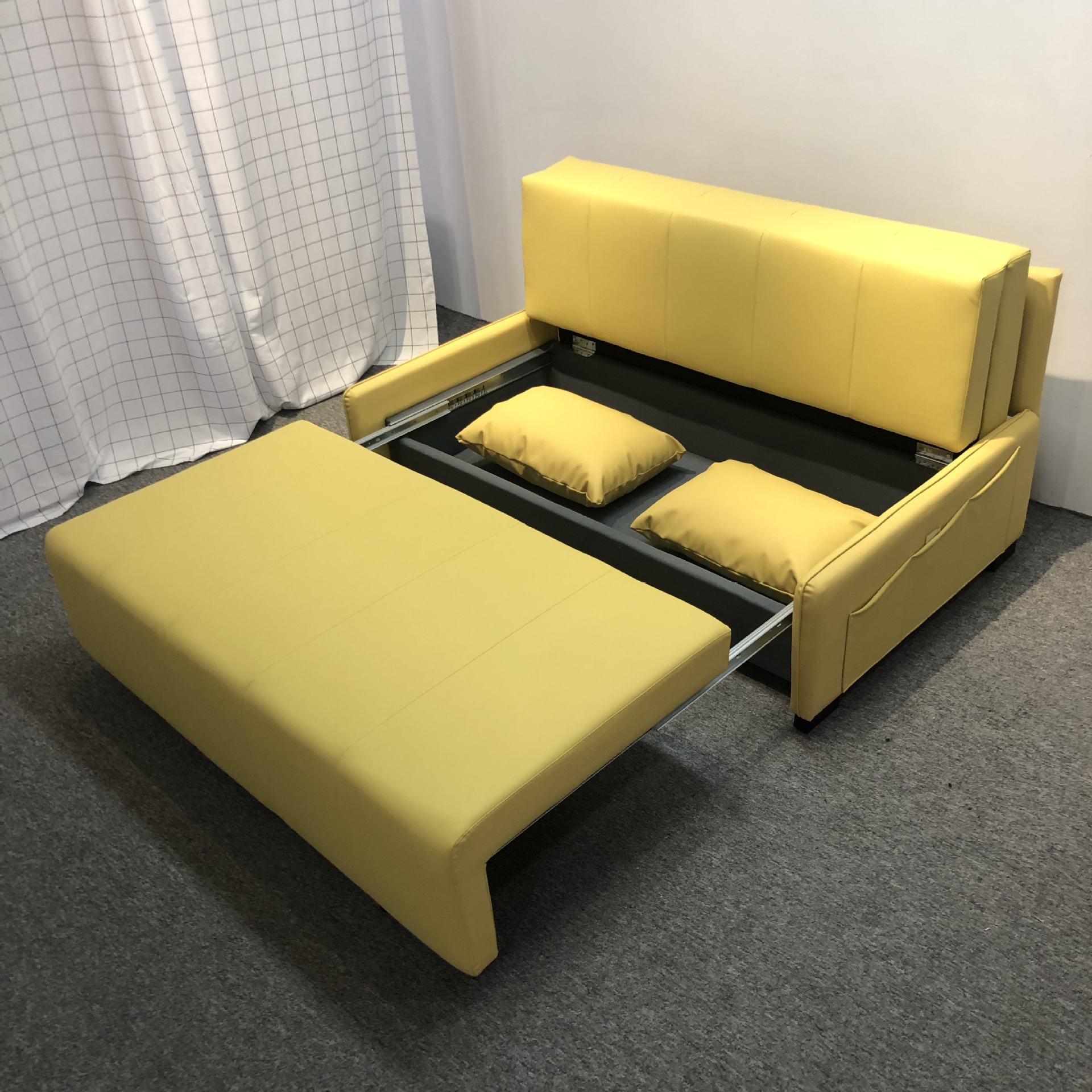 皮艺沙发床两用可折叠保姆陪护床多功能储物乳胶双三人沙发床定制