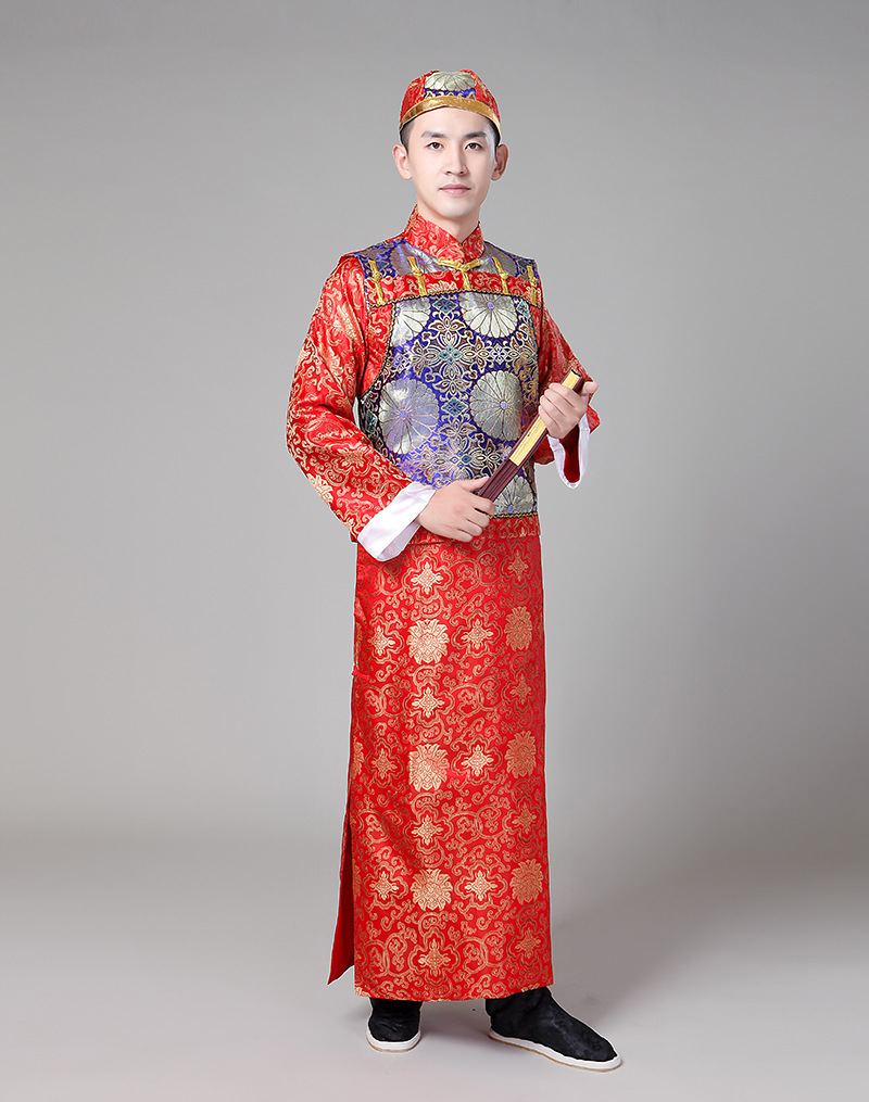 清朝阿哥服装满族古装批发男成人贝勒爷地主年会运动会舞台演出服