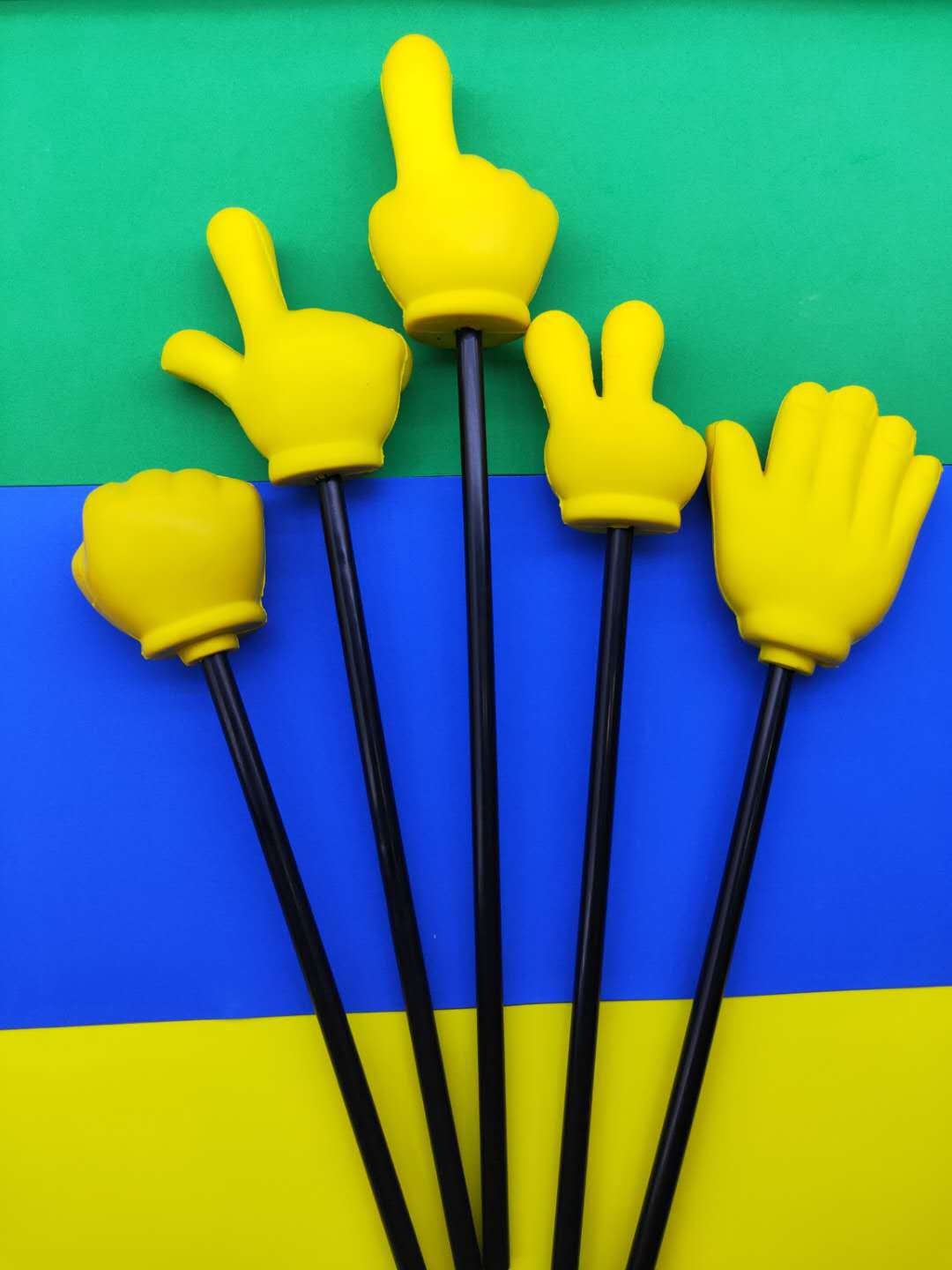 pu发泡指挥棒手指棒 海绵发泡手势棒石头 剪刀 布 手指锤 游乐园