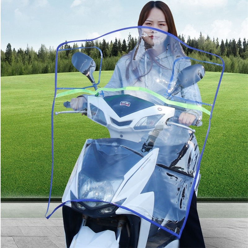 电动摩托车前挡风透明板塑料高清防雨电瓶车挡雨板加厚挡风罩通用