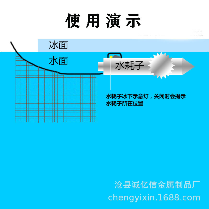 自动水上水耗子冰下穿线布网机拉网器冰下引线器电蛤蟆水老鼠