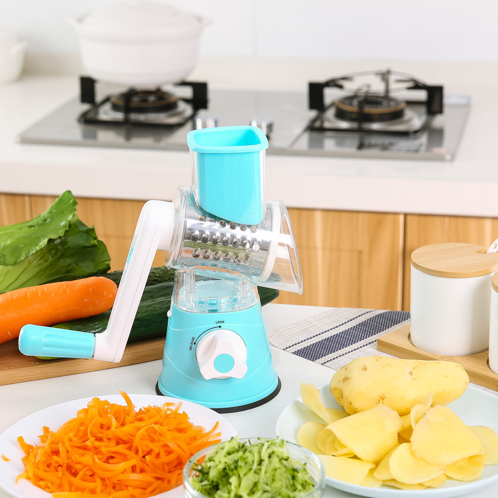 多功能滚筒切菜器切片机手摇切菜机切菜神器土豆丝切丝器刨丝器