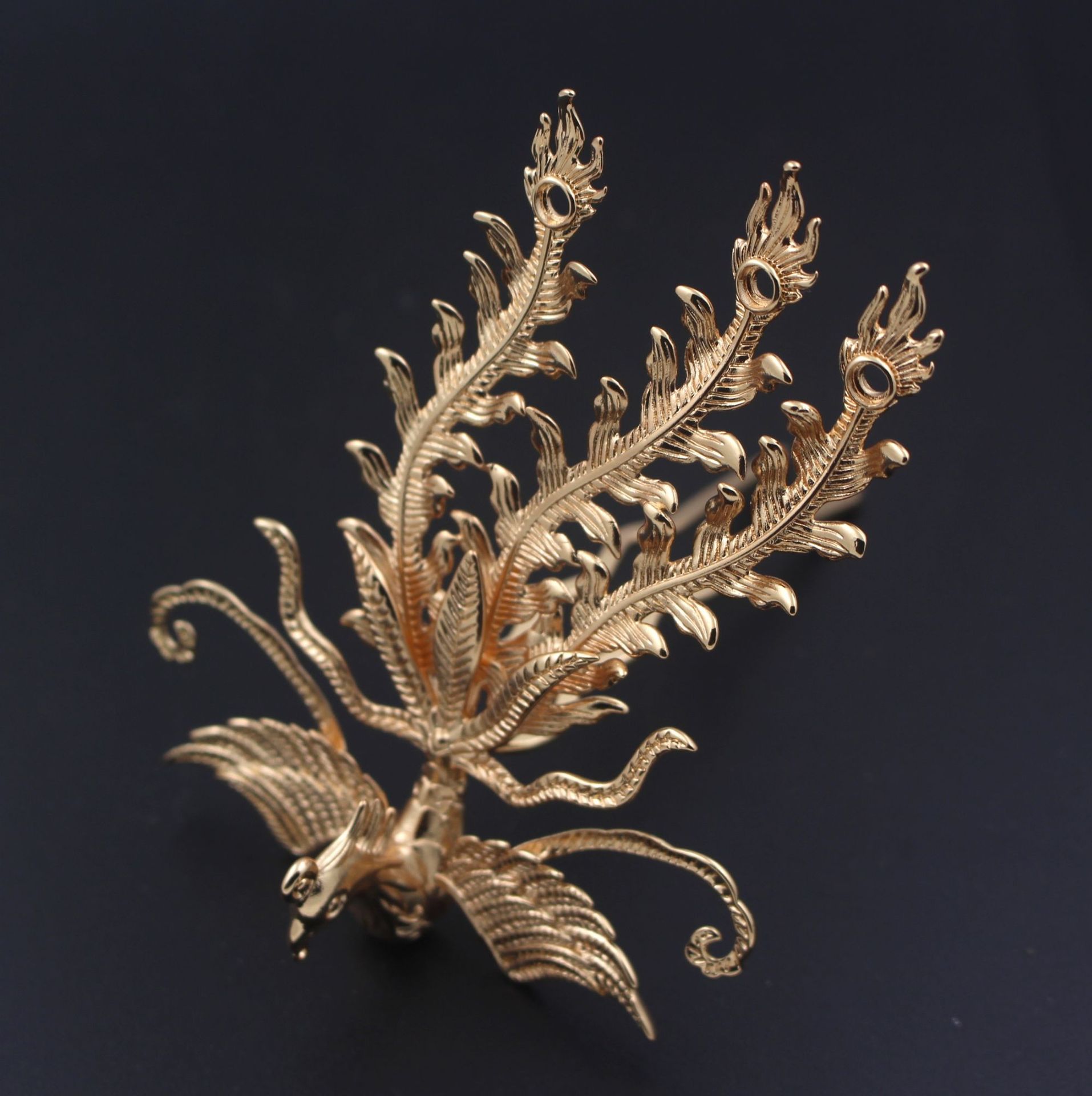 尚嘉古风饰品配件 铸铜大凤凰发冠凤冠 发饰头饰材料