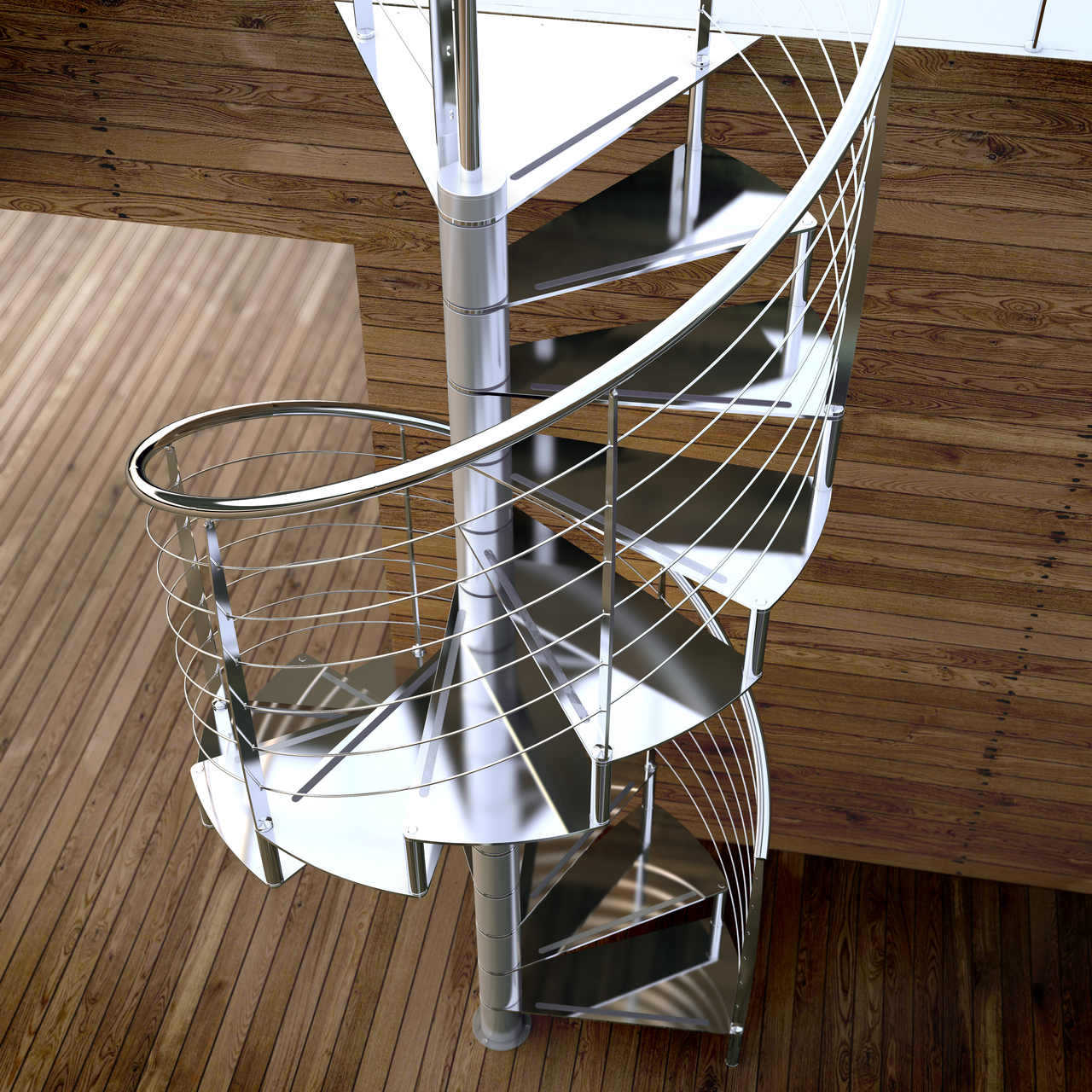 室内外经久耐用旋梯 简约设计不锈钢踏步旋梯 碳钢龙骨喷涂楼梯-阿里