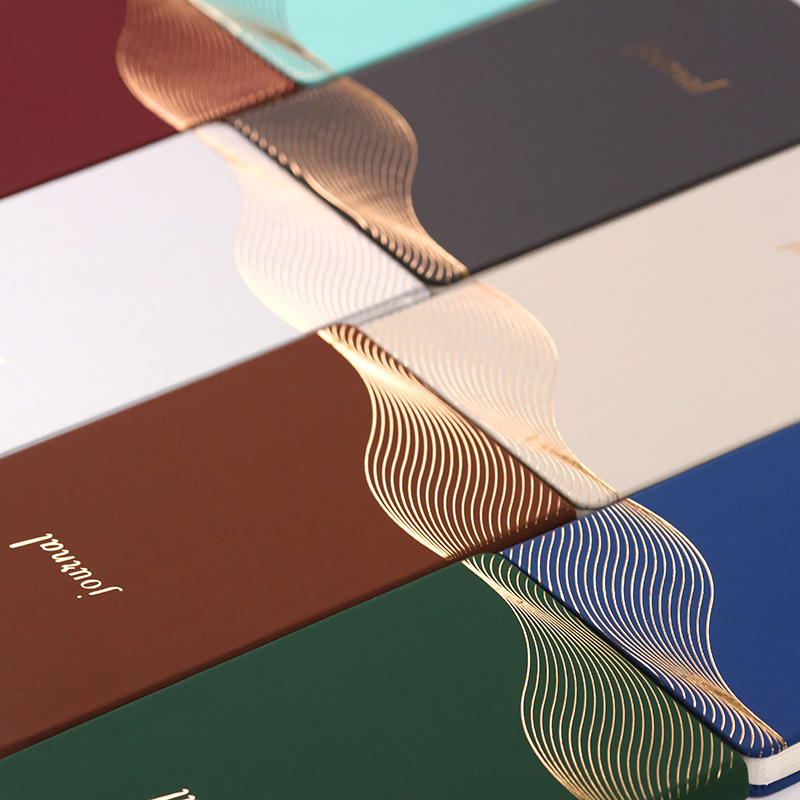 莱恩纸品本子a5烫金波浪笔记本创意旅行日记本厂家直销可定logo