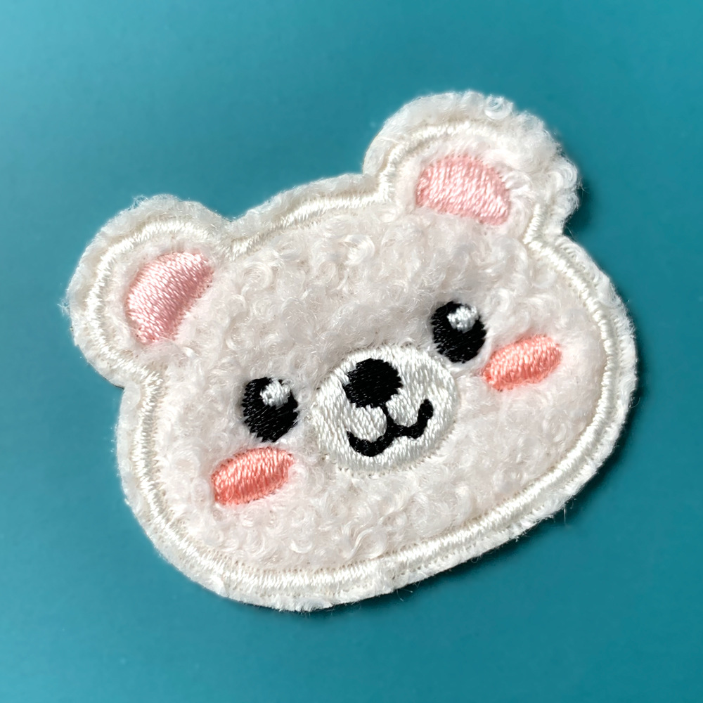 电脑绣花卡通可爱小熊头像服装辅料刺绣毛绒泰迪小熊布贴定制自粘