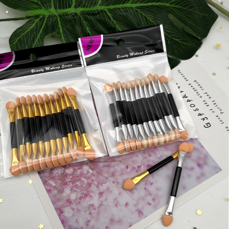 5cm双头乳胶眼影棒金银美甲晕染遮瑕修容刷便携化妆工具批发