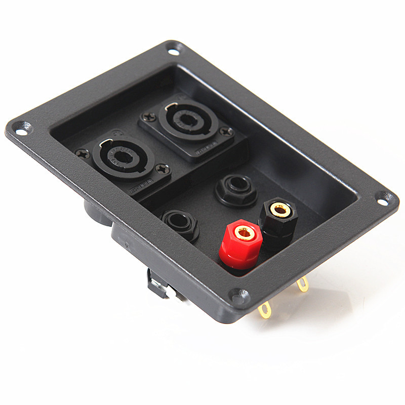 舞台音箱接线盒一对接线柱双卡侬座双635咪头音响线盒配件