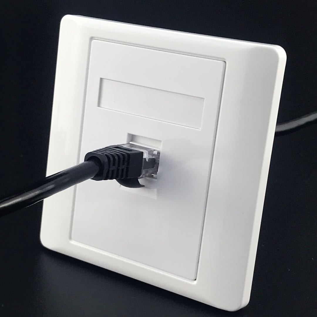 86型单口六类免打网络插座rj45千兆网线电脑模块一位cat6网口面板